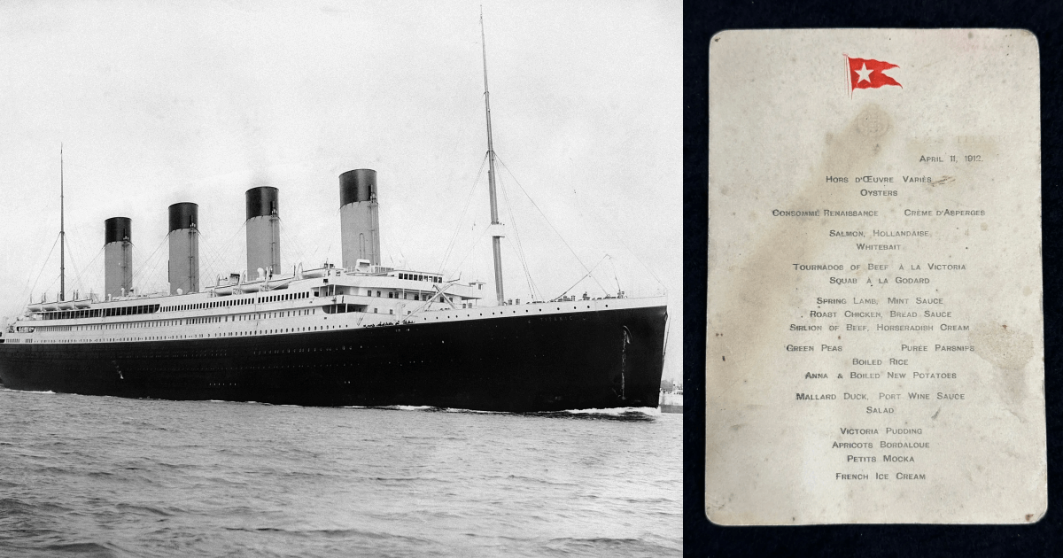 Titanic firstclass dinner menu expected to fetch P4.8 million in